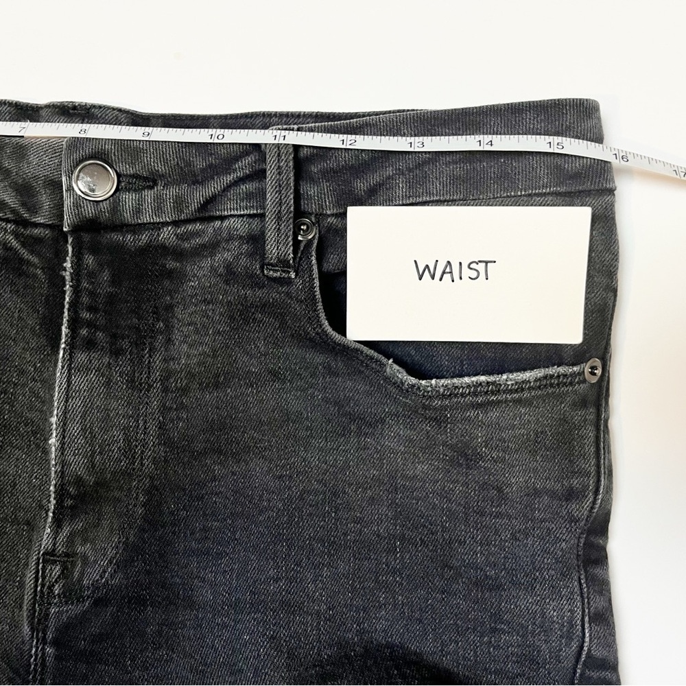 Good American Good Classic Jeans 10 30 black faded distressed high waist stretch - Picture 9 of 12